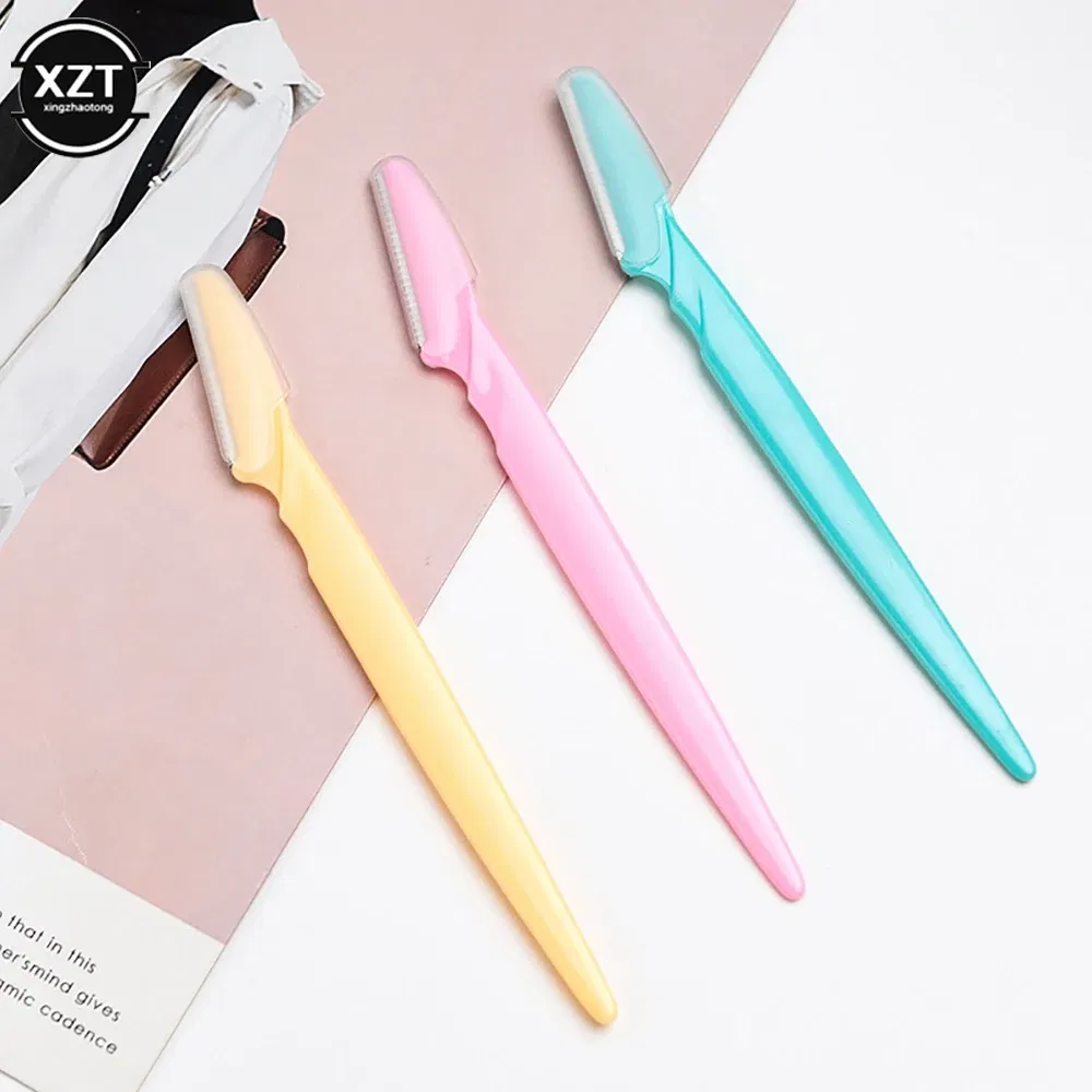 Color: Blue - 1Pcs Eyebrow Trimmer Eyebrow Razor Shaver Blade Eye Brow Shaper Face Razor Facial Hair Remover For Women Makeup Tools