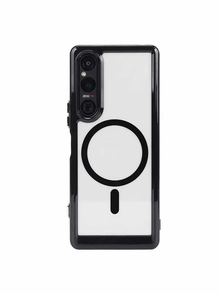Color: black, Material: aluminum - Magnetic Luxury Matte Translucent Armor Shockproof Case For Sony Xperia 1V Sony Xperia 1VI For Magsafe Wireless Charge Cover