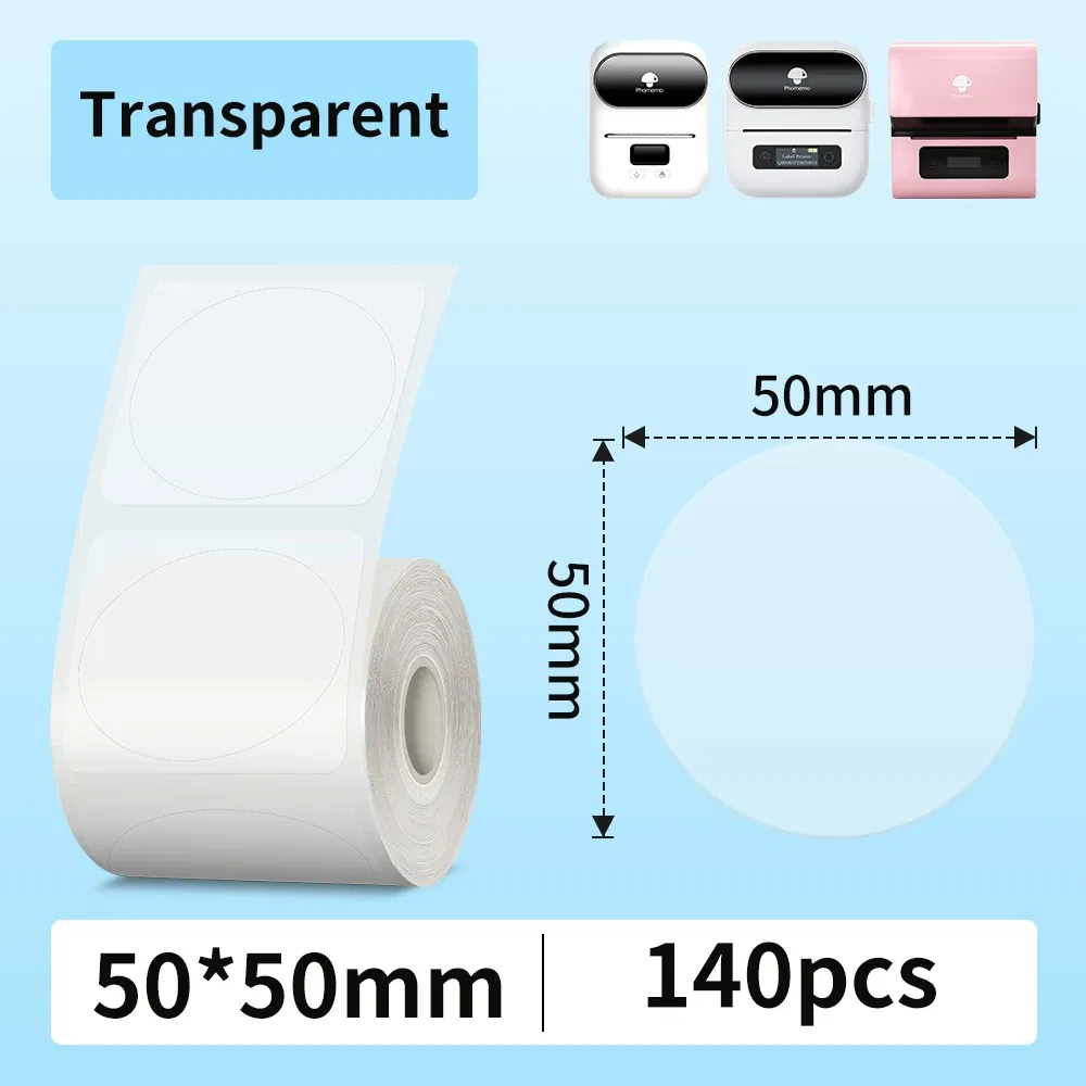 Color: light pink - Phomemo Label Maker Paper M110 Label Adhesive Paper White Waterproof Thermal Sticker for M110 M221 M200 M220 Portable Printer