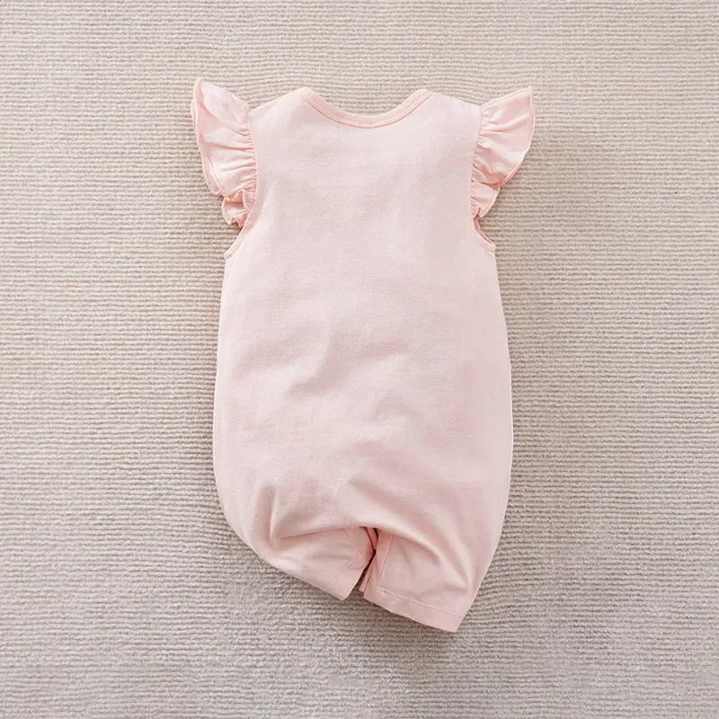 Color: Pink, Kid Size: 18M - Summer Fashion Girl Cute Cartoon Swan Cotton Comfortable Casual Sleeveless Round Neck Baby Bodysuit