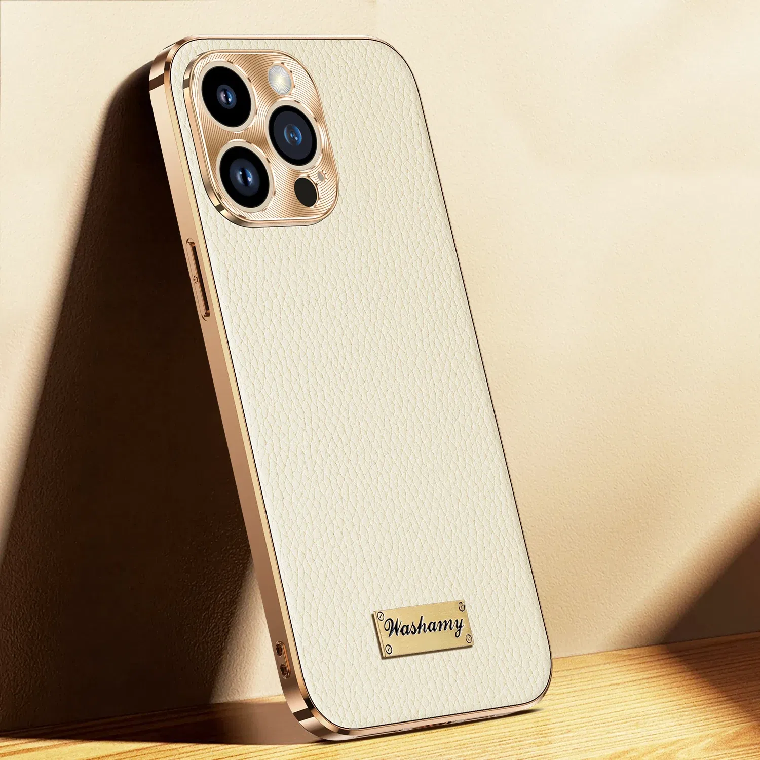 Color: SKY BLUE, Compatible-Phone Models: For iPhone 13 Pro - Luxury Genuine Leather Phone Case For iPhone 15 14 13 Pro Max Plating Soft Silicone Frame Shockproof Cover For iPhone 16 Pro Max