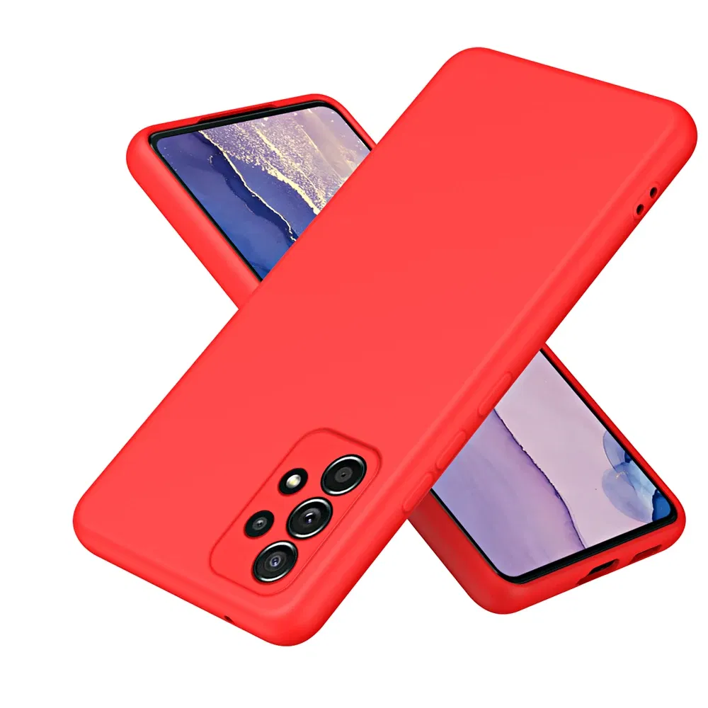 Color: Red, Material: PVC - Solid Silicone Protect Case For Samsung Galaxy A13 A23 A33 A53 A73 A12 A22 A32 A52 A52S A72 A04 A04S A14 A24 4G A34 A54 Cover