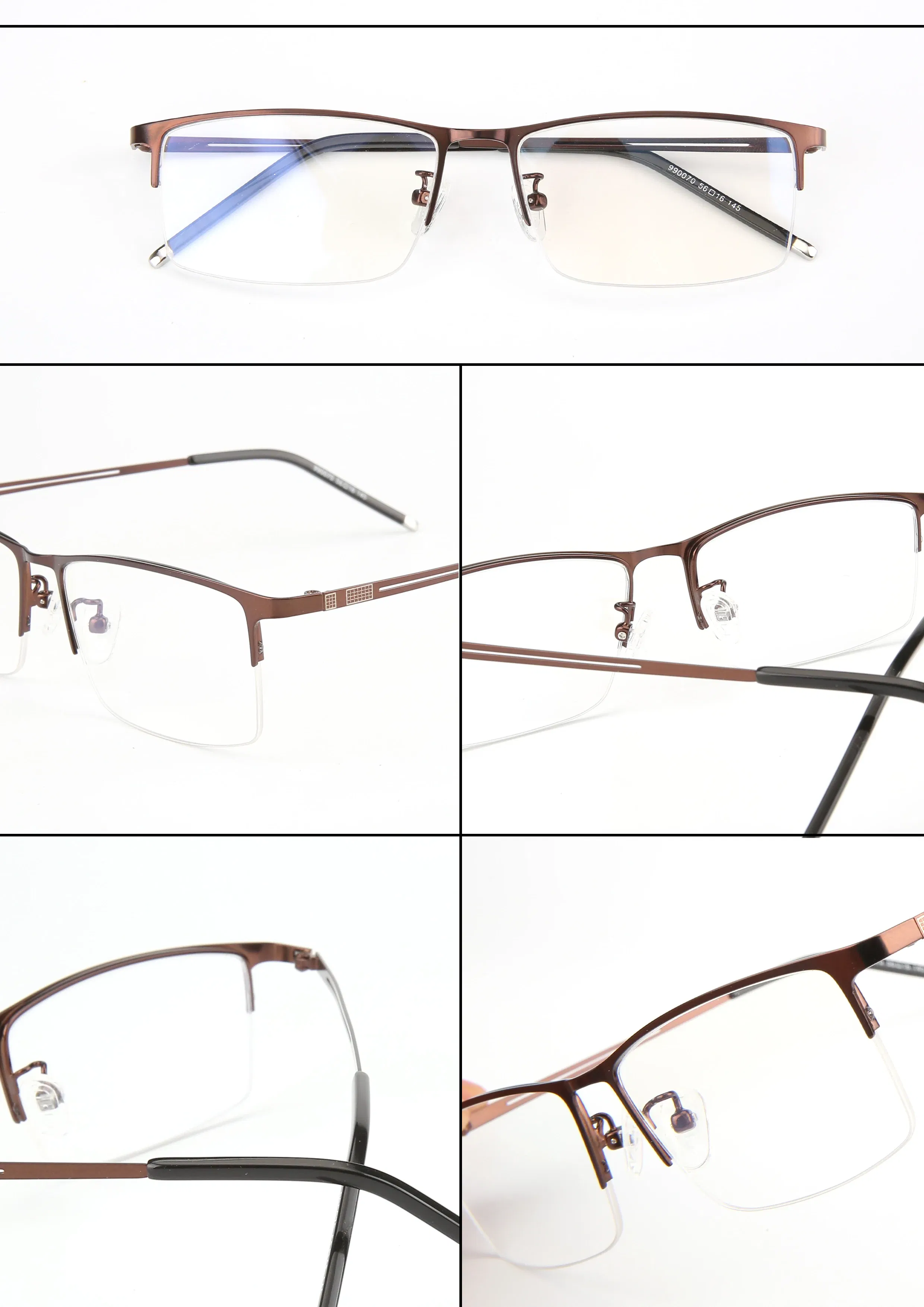 Frame Color: WHITE, Eye Prescription: +200 - Sun Photochromic Finished Myopia Glasses Women Men Metal Half Frame Chameleon Short-sight Eyewear0 -0.5 -0.75 -1.0  To -6.0