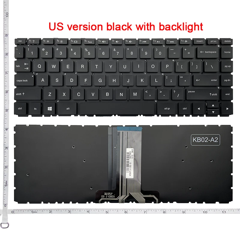 Color: Silver - US/RU/SP Laptop Keyboard For HP 14-BA 14-BD 14-BF 14-BS 14-BP 14-BK 14-BW 14-CB 14-CF 14-DK 14-DP 14S-CR 14S-CF 14S-DP 14M-BA