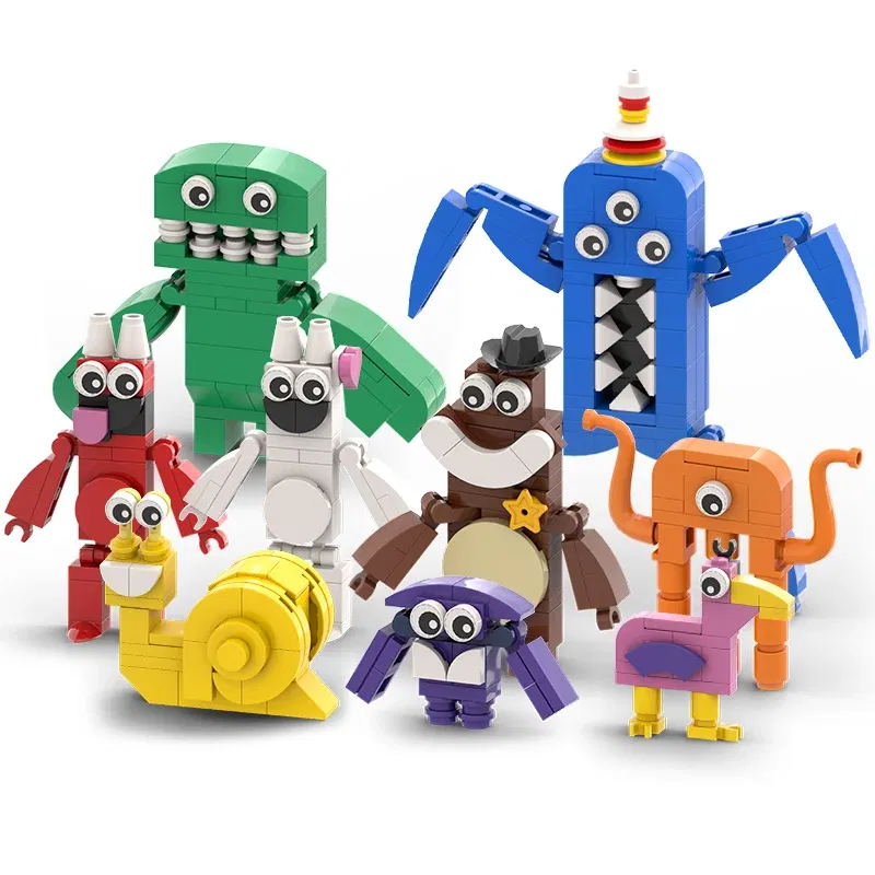 Color: black - Monster Garten of BanBan Building Blocks Toys Set Anime Action Figure Animal Bricks Toys Set for Kids Boys Birthday Easter Gift