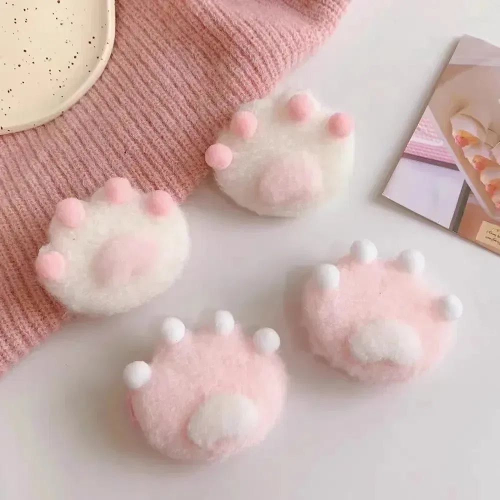 Color: GRAY - 1Pair Cat Claw Hairpins Cute Plush Cat Paw Hair Clips Women Girls Cartoon Mini Small Grip Clip Cosplay Headwear Hair Accessories