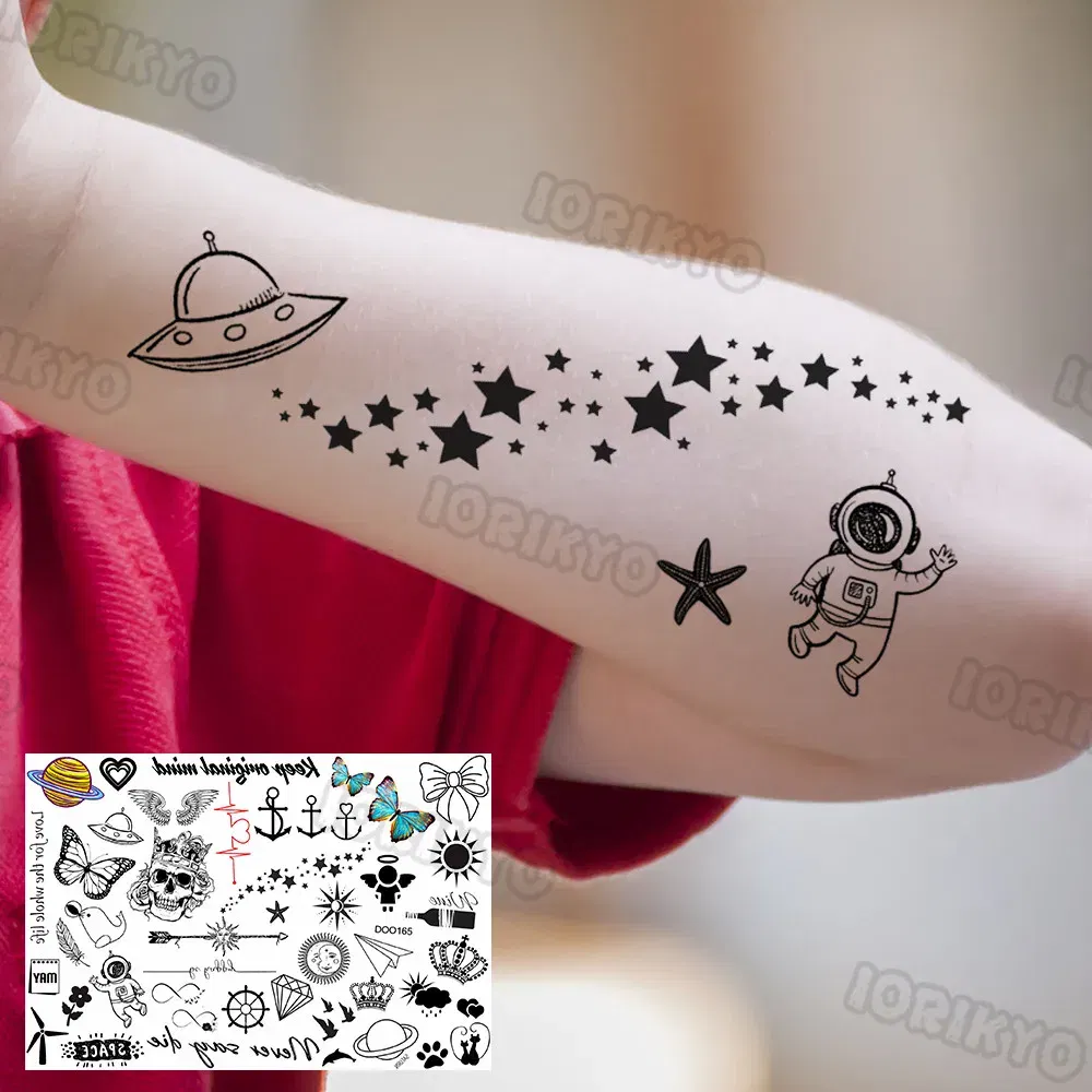 Color: apple green - Summer Style Temporary Tattoos For Kids Adult Boy Girl Fake Ice cream Tattoo Sticker Small Rock Flower Heart Tatoos Hands Finger