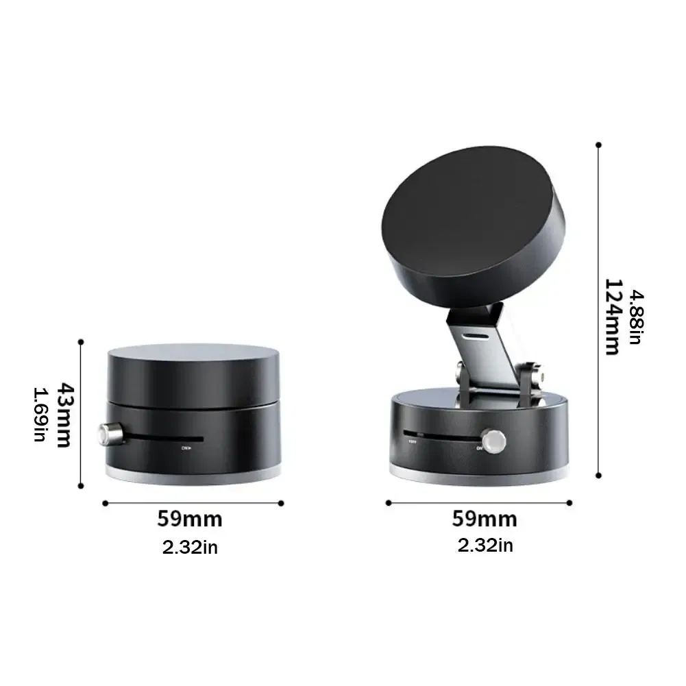 Color: Yellow - 180 Degree Adjustable Vacuum Suction Cup Folding Magnetic Mobile Phone Holder Foldable For Magsafe Lazy Car Suction Cup Holder