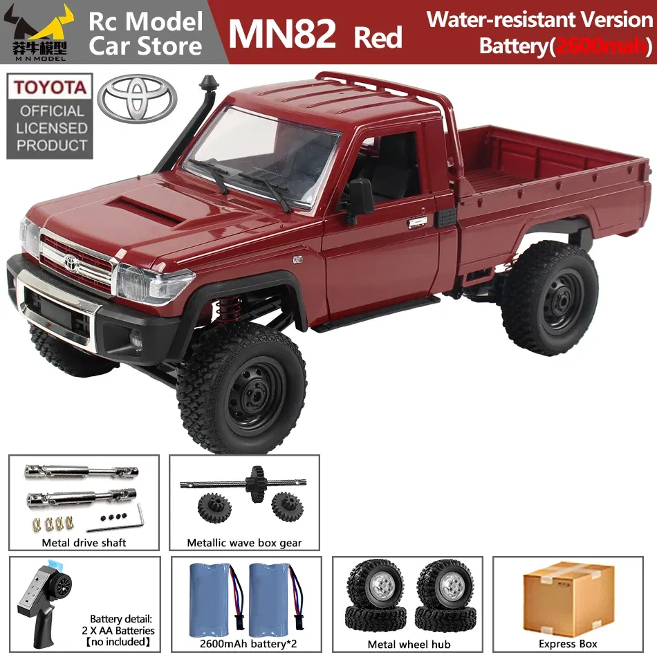 Color: Orange - MN MODEL 1/12 4X4 Remote Control Diving Off-road Car Retro LC79 Truck Climbing All Terrain Vehicle Rock Crawler Toy for Adult