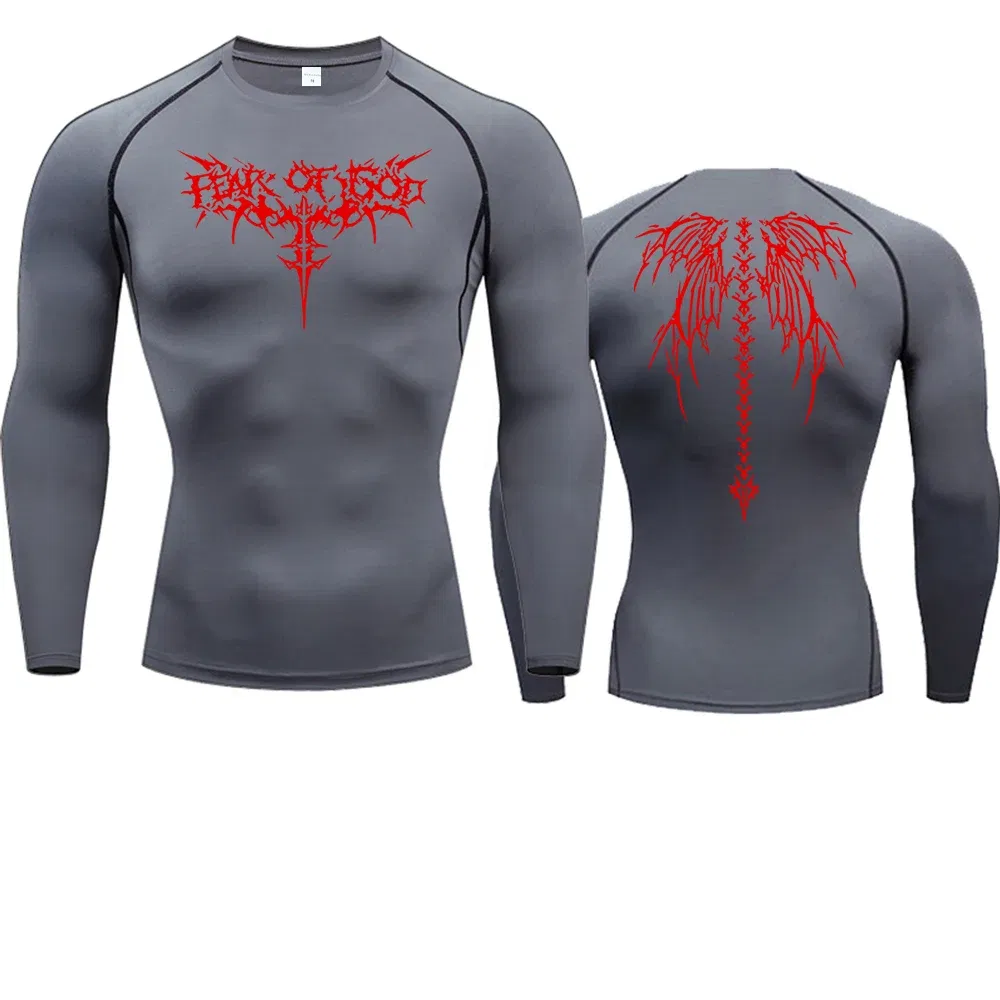Color: MULTI, Size: M - Men's Compression Shirt Anime Print Gym Sport Quick Dry Gym TShirts Fitness Athletic Undershirts Elasticity Tops Tee Summer Male