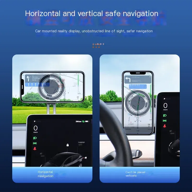 Color: Silver - Car Phone Holder Adjustable Foldable Bracket 360 Degree Rotating Aluminum Alloy for BYD Atto 3 Song Tang Tesla Model 3/Y/X/S