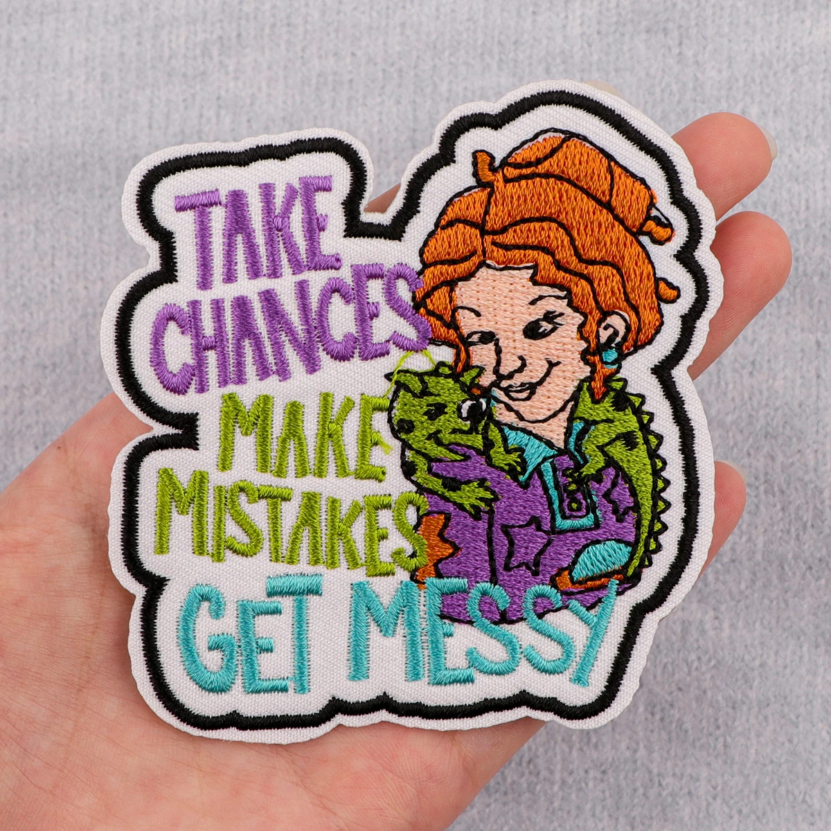 Cartoon Girl Embroidery Patch Funny School Bus Iron On Patches For Clothing Thermoadhesive Patches On Clothes DIY Sew Badges
