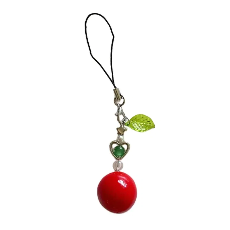 Color: Rose Red - Goth Y2K Phone Charm Pendant Kawaii-Key Chain For Bag Cute Accessory Women Guitar Strap Lanyard Beaded Keychain Pendant