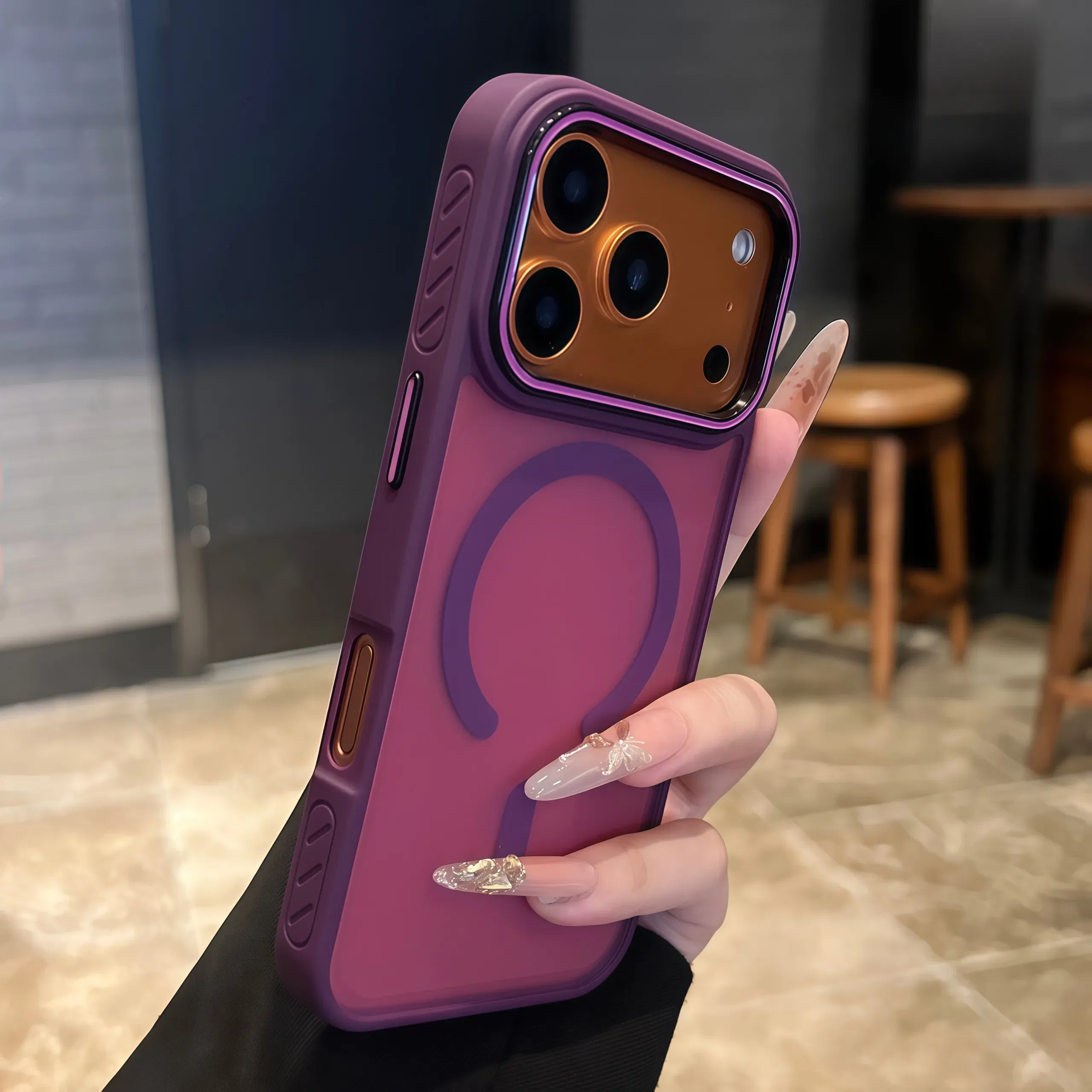 Color: PURPLE, Compatibility by Model: iPhone 12 Pro Max - Wireless Charging Matte Magnetic Case for iPhone 17 16 ProMax 15 14 Plus 13 12 11 17 Air Anti Fall Bumper Translucent TPU Cover