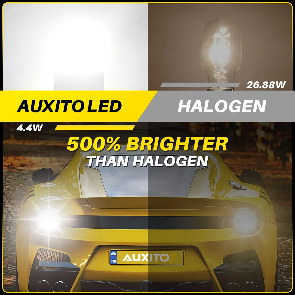 Emitting Color: Yellow - AUXITO 2Pcs T15 W16W LED Bulb No Error White Yellow Super Bright 921 912 LED Canbus Tail Lamp Brake Lights Car Automotive Light