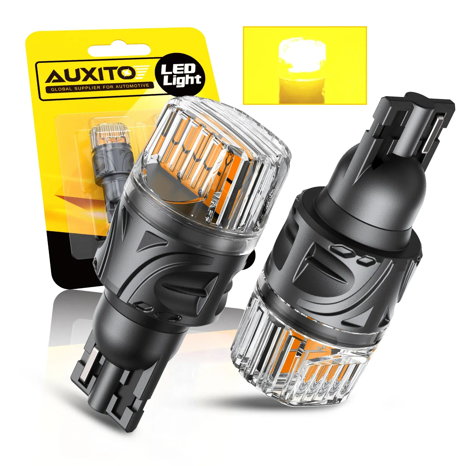 Emitting Color: Yellow - AUXITO 2Pcs T15 W16W LED Bulb No Error White Yellow Super Bright 921 912 LED Canbus Tail Lamp Brake Lights Car Automotive Light