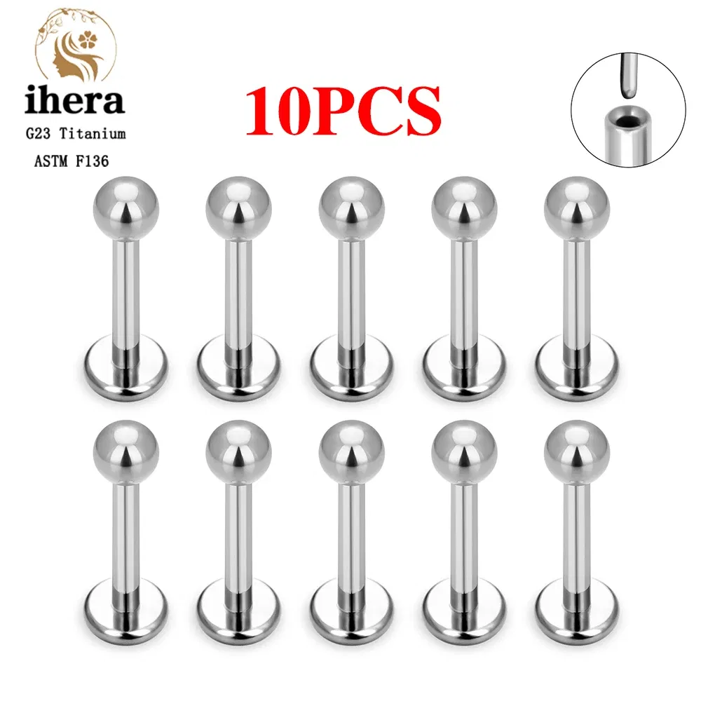Metal color: Light Yellow Gold Color, Ships From: CHINA, Main Stone Color: MULTI - 10PCS G23 Titanium Lip Ring Labret Piercing Stud Earring CZ 16/18/20G Push Pin Ear Tragus Cartilage Helix Conch Pierc? Jewelry
