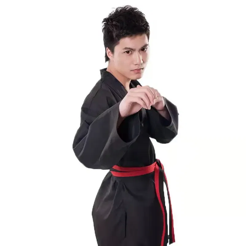 Color: Black, Size: L - High Quality Black Taekwondo Dobok Training Taekwondo Suits Embroidery Uniforms Poomsae Dobok WTF Approved Size 140-190cm