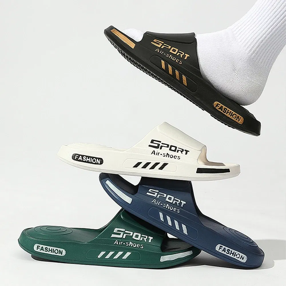 Color: Clear, Shoe Size: 42-43, Ships From: CHINA - BASATU Fashion Men's Slippers PVC Soft Sole Non-slip Slides Casual Outdoor Beach Flip Flops Home Bathroom Sandal Couples Slipper