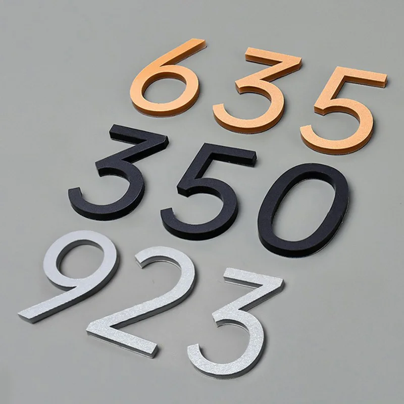 Color: Black, Size: 40x30cm - Self Adhesive Address Plaque Mailbox Sign House Address Acrylic Door 3d Number Sticker Plate Number