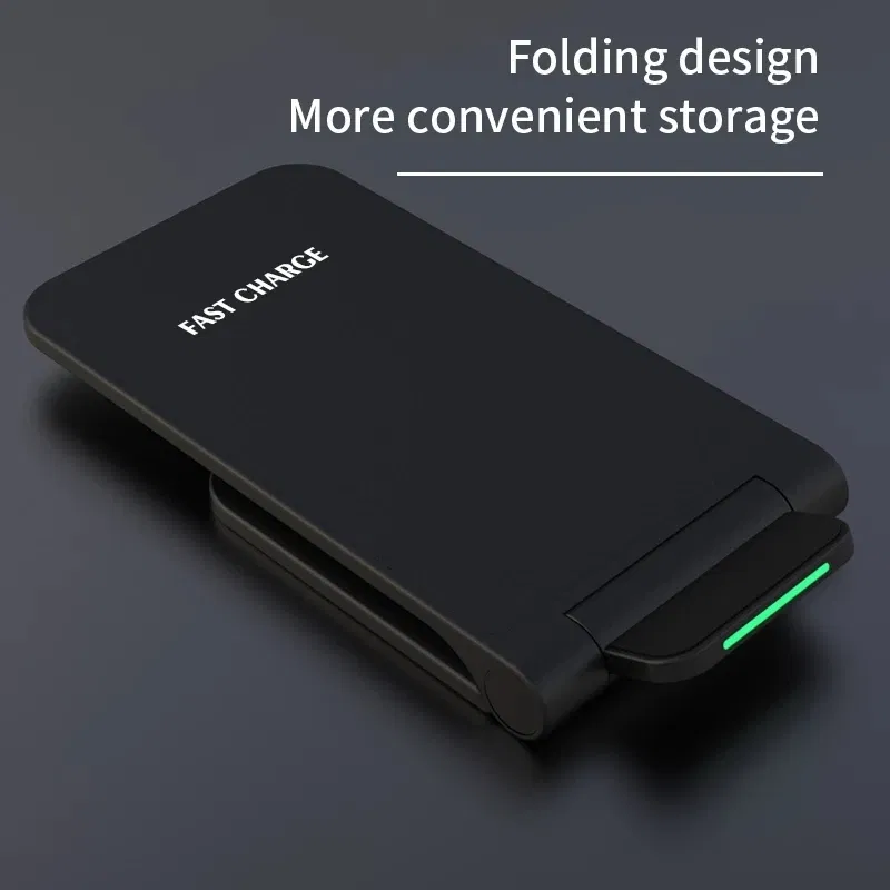 Color: silver - 30W Wireless Charger Stand Pad for iPhone 15 14 13 12 11 Pro Samsung Xiaomi Phone Chargers Induction Fast Charging Dock Station