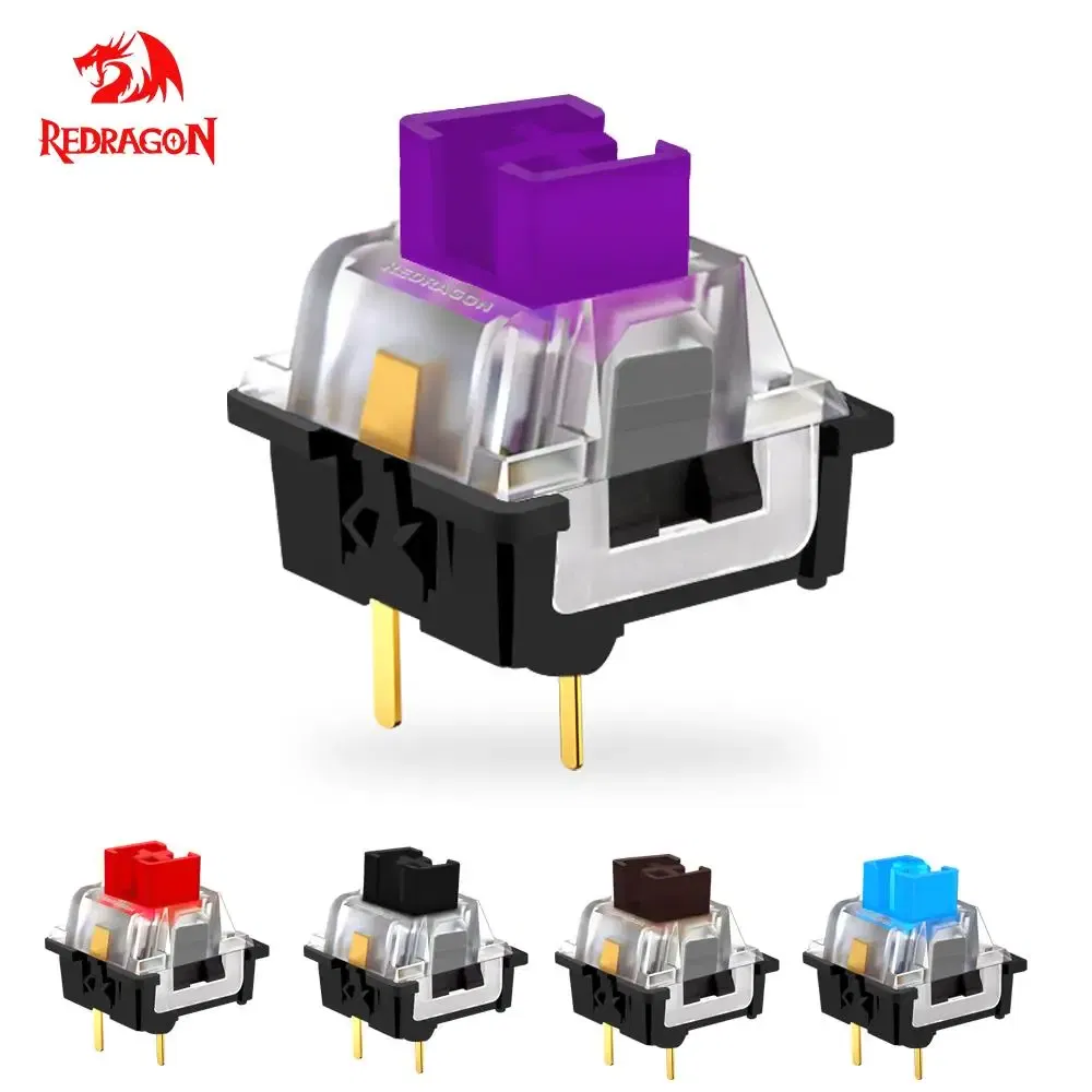 Color: Khaki, Axis Body: Brown Switch - REDRAGON SMD RGB MX Switch 3Pin Clicky Linear Tactile Silent Red Blue Black Brown Purple Switche For Backlit Mechanical Keyboard