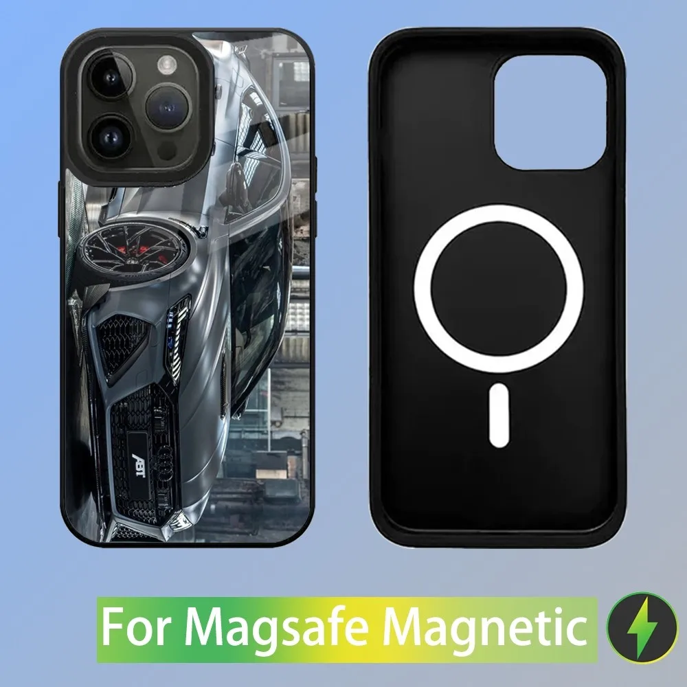 Color: Blue, Material: Plastic - R-S 6 7 sport car Phone Case For iPhone 16,15,14,13,12,11,Plus,Pro,Max Mini A-AudiS-S Magsafe Magnetic Wireless Charging