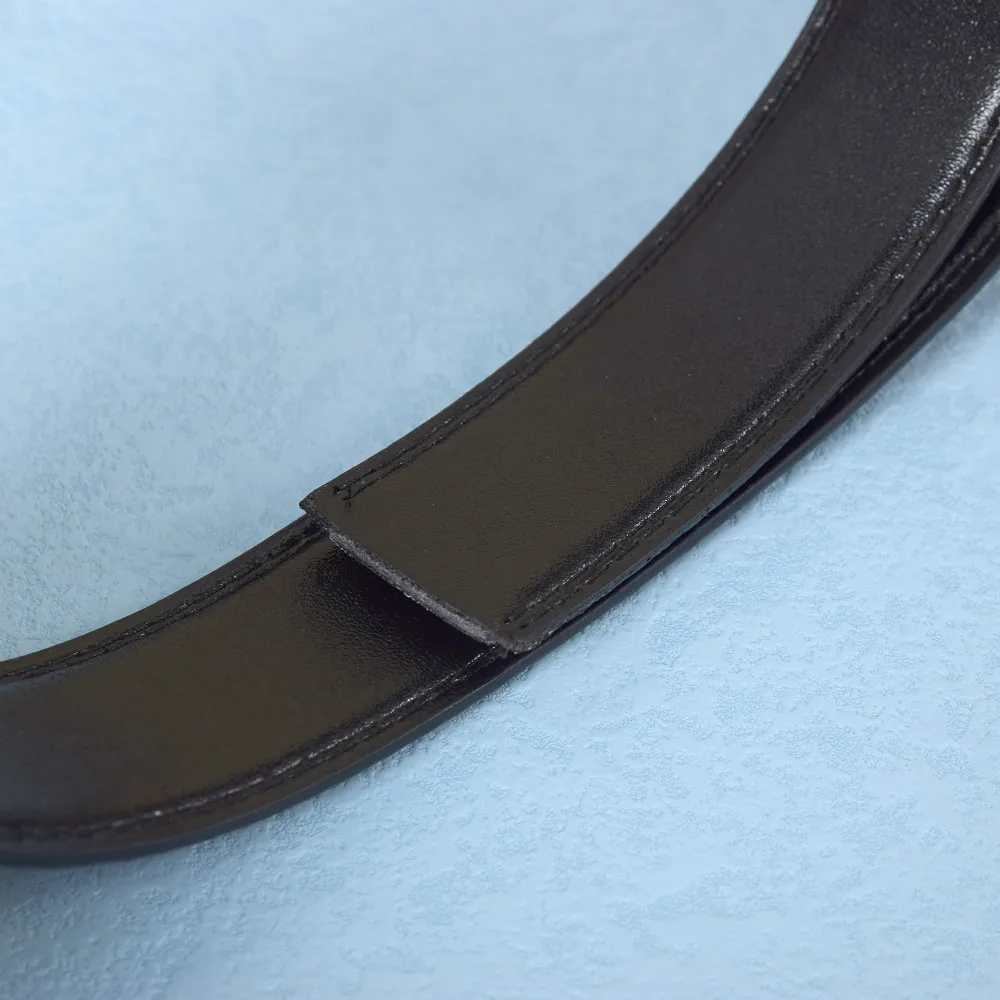 Color: WHITE, Belt Length: 120cm - Men'S No Buckle Automatic Ratchet Belt Replacement Waist Straps Body Strap Without Buckle Belts Men Good Quality Belts Black