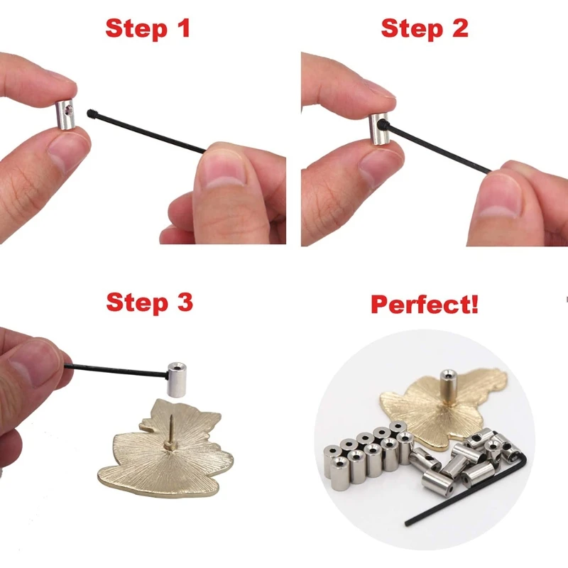 Color: WHITE - 10Pcs Brooch Pin Safe Keepers Pin Locks Locking Pin Backs With Wrench Tools K3ND