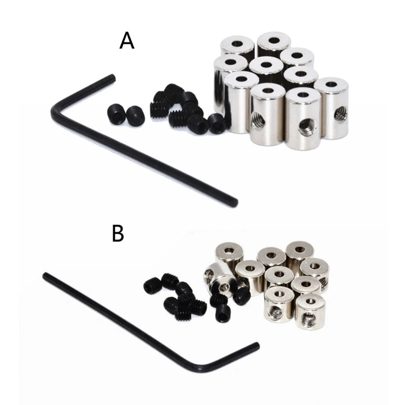 Color: WHITE - 10Pcs Brooch Pin Safe Keepers Pin Locks Locking Pin Backs With Wrench Tools K3ND