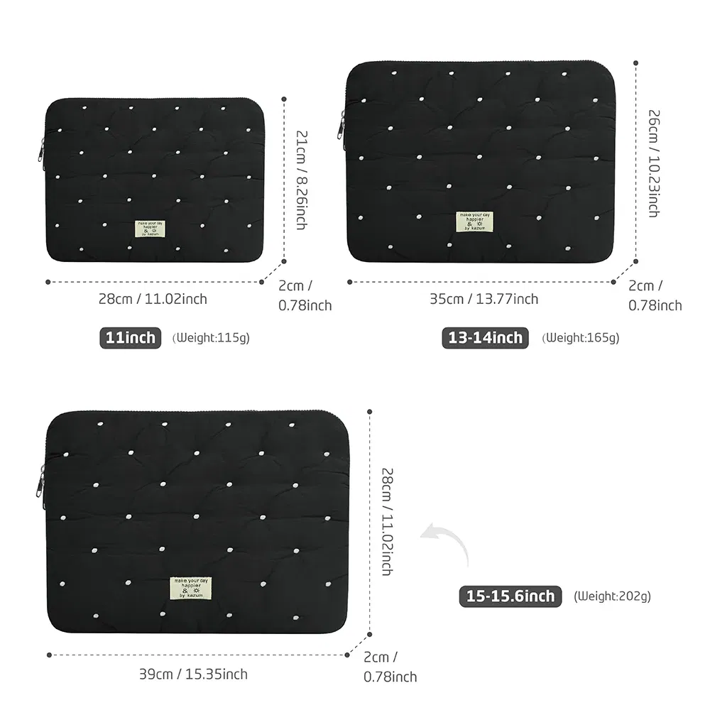 Color: Beige, Size: 14-inch - Laptop bag for macbook air 13 case 13-14 Inch puffy notebook pouch 15-16Inch Cute laptop sleeve 9-11 Inch Tablet Sleeve girl bag