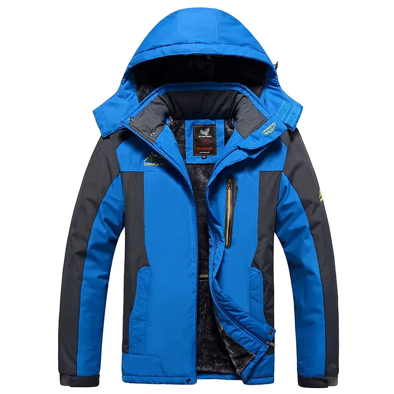 Color: Burgundy, Size: M - TELLHIGH 2024 Winter Parka Men Jacket Mens Plus Velvet Men Hooded Windbreaker Coats Men Casual Warm Jackets Coat Detachable Hat
