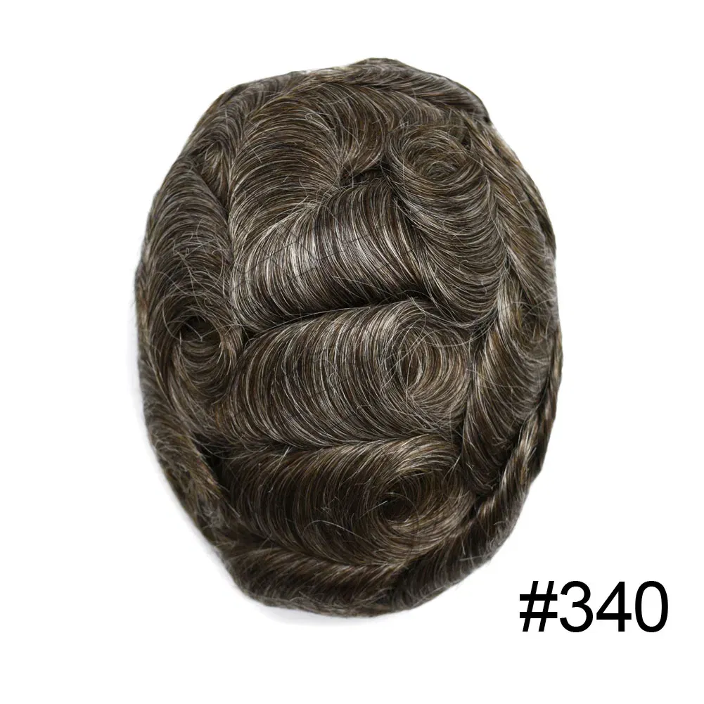 Toupee Color: 340#, Toupee Density: 90%, Length: 6 inches, Ships From: CHINA, Toupee Size: 8x10 - Men Toupee Hair Systems Ultra Thin Skin 0.06MM V-LOOP Capillary Prosthesis Invisible Hairline Real Human HairPieces Hair Units