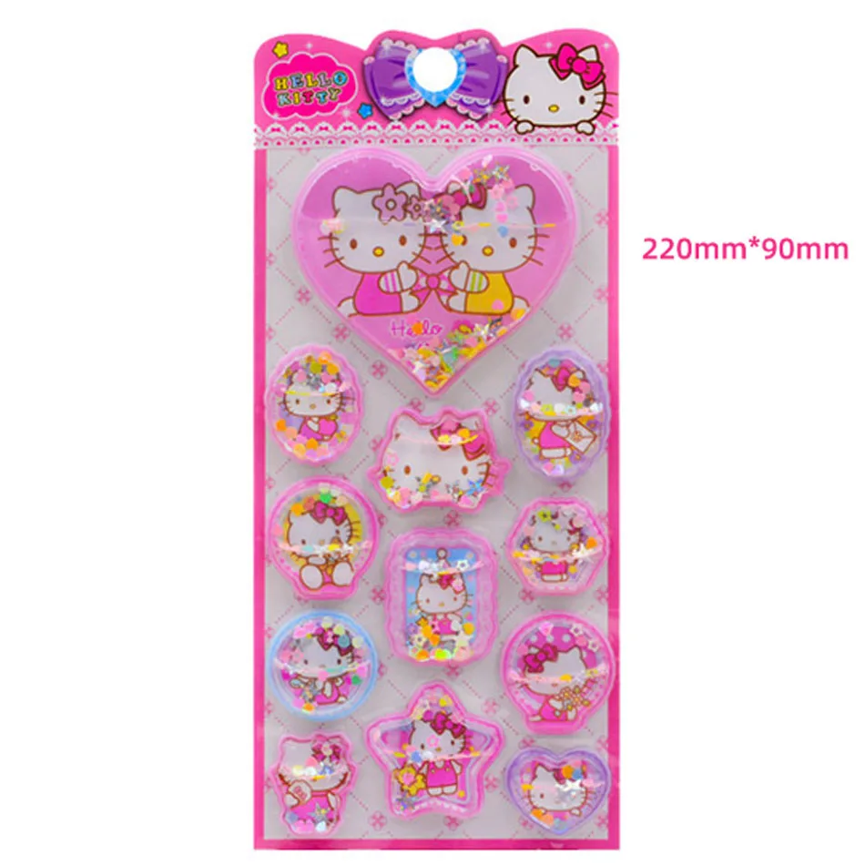 Color: Dark Grey - New Sanrio 3D Three-Dimensional Water Shaking Flashing Refrigerator,Hello Kitty Laptop/Phone Case & Children's Stickers for Kids