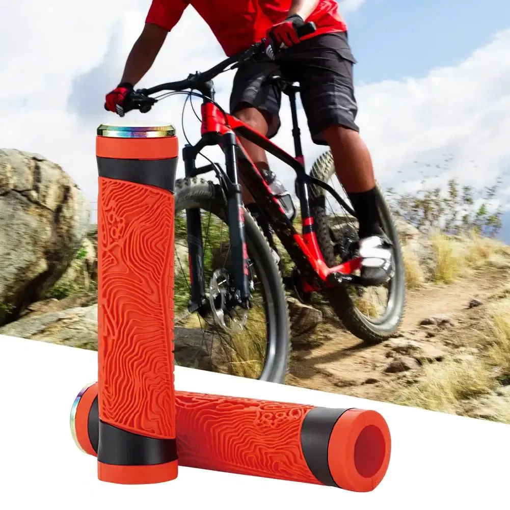 Color: Red, Ships From: CHINA - 1 Pair Durable Ergonomic Design Anti-deformation Bicycle Handlebar Grips Good Flexibility Bike Handle Grips Stoppers