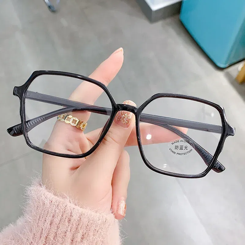 Frame Color: black, Ships From: CN - Transparent Computer Glasses Frame Women Men Anti Blue Light polygon Eyewear Blocking Glasses Optical Spectacle Eyeglass
