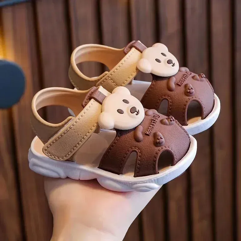 Color: Black, Shoe Size: 3.5 - 2024 Summer Baby Boys Girls Sandals Children Beach Sandals Cartoon Infant Toddler Shoes Comfortable Soft Sole Kids Student Shoes
