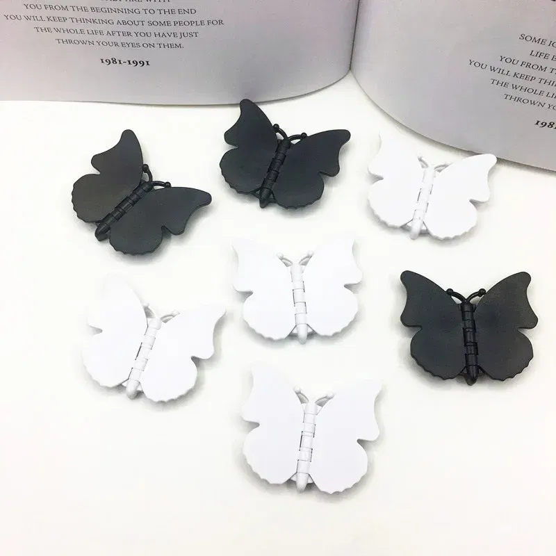 Color: WHITE - 2pcs 360 Degree Phone Ring Stand Holder Butterfly Bling Glitter Universal Butterfly Wing holder finger ring holder
