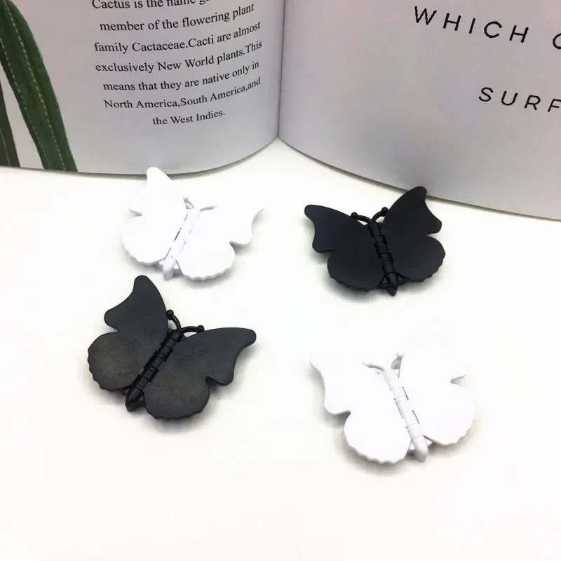 Color: WHITE - 2pcs 360 Degree Phone Ring Stand Holder Butterfly Bling Glitter Universal Butterfly Wing holder finger ring holder