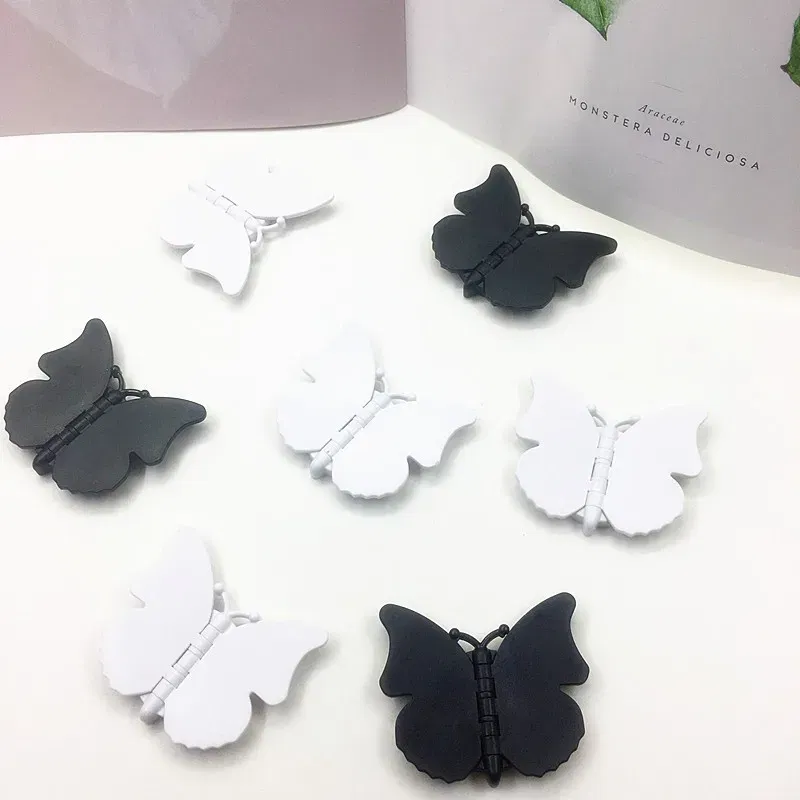 Color: WHITE - 2pcs 360 Degree Phone Ring Stand Holder Butterfly Bling Glitter Universal Butterfly Wing holder finger ring holder