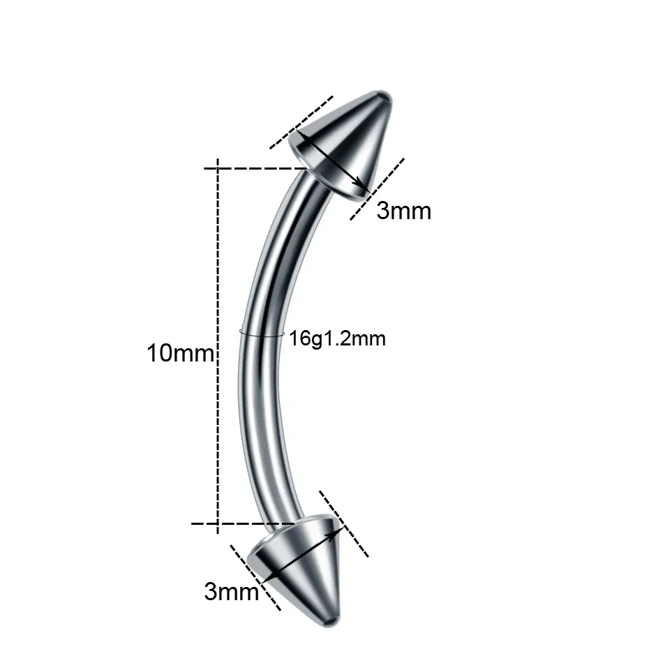 Metal color: SILVER PLATED, Main Stone Color: Red - G23 Titanium Epoxy Curved Barbells Eyebrow Rings Piercing Curved Bar Banana Eyebrow Ear Cartilage Tragus Body Piercing Jewelry