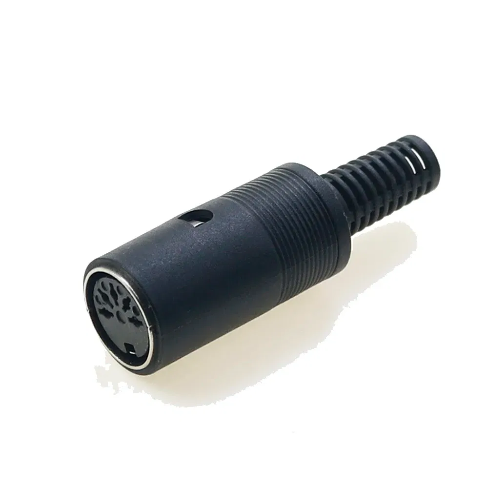 Color: Silver - 5pcs 3P 4P 5P 6P 7P 8Pin DIN Male/Female Plug Jack with Plastic Handle Keyboard Cable Connector Adapter PS2