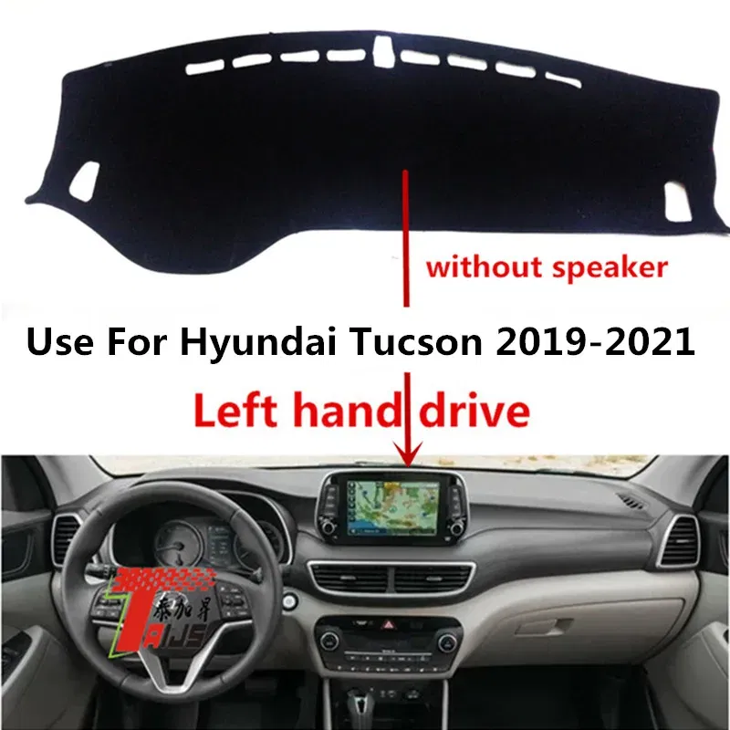 Color Name: WHITE - For Hyundai Tucson 2015-2016 2017 2018 2019 2020 Dashboard Cover Mat Pad Dashmat Dash Sunshade Instrument Carpet Car Accessories