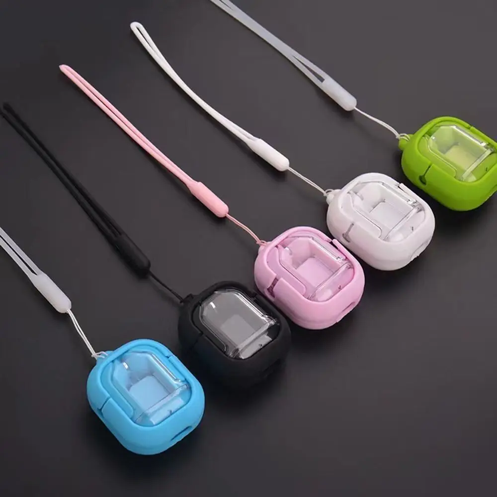 Color: SKY BLUE - For HQAi H4 Silicon Case and Lanyard Protective Plain Cover and Rope Anti-Lost Cover Waterproof Earbuds Protective Case