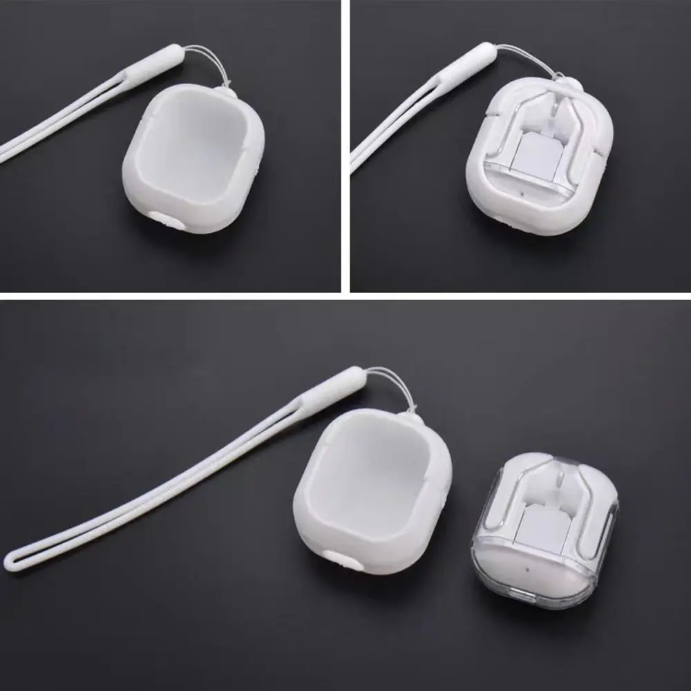 Color: SKY BLUE - For HQAi H4 Silicon Case and Lanyard Protective Plain Cover and Rope Anti-Lost Cover Waterproof Earbuds Protective Case