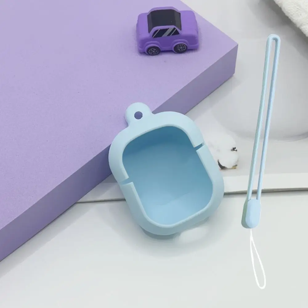 Color: SKY BLUE - For HQAi H4 Silicon Case and Lanyard Protective Plain Cover and Rope Anti-Lost Cover Waterproof Earbuds Protective Case