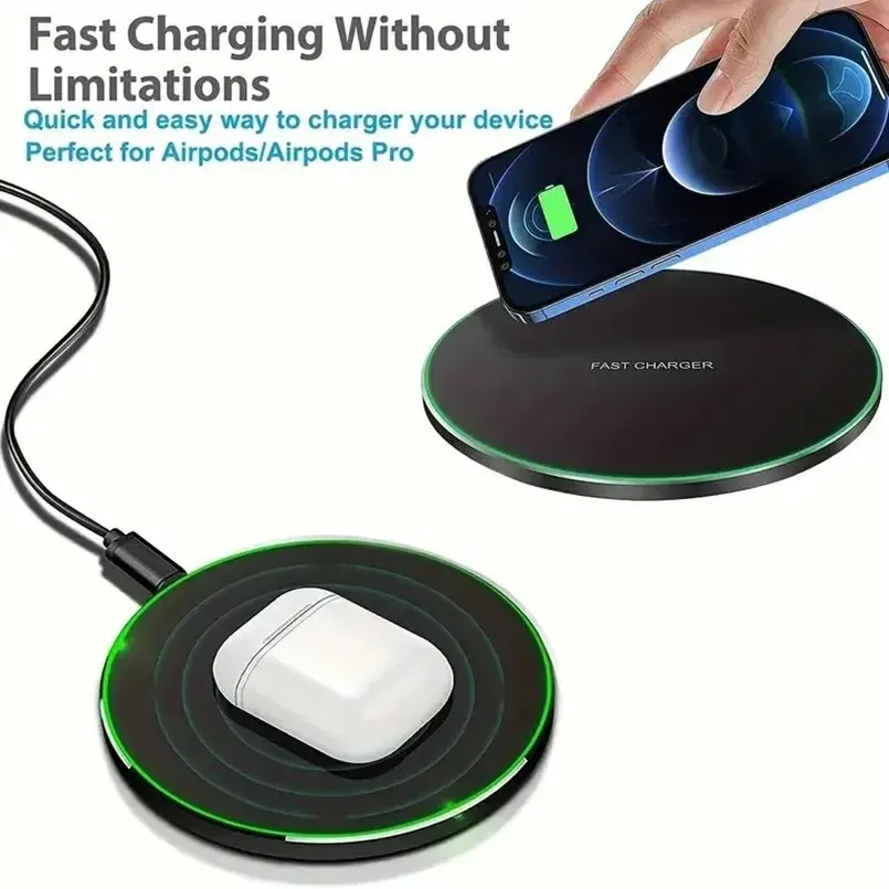 Color: pink - 30W Wireless Charger For iPhone 15 14 13 12 X Pro Max Induction Fast Charging Pad Dock Station For Samsung S23 S22 Xiaomi Huawei