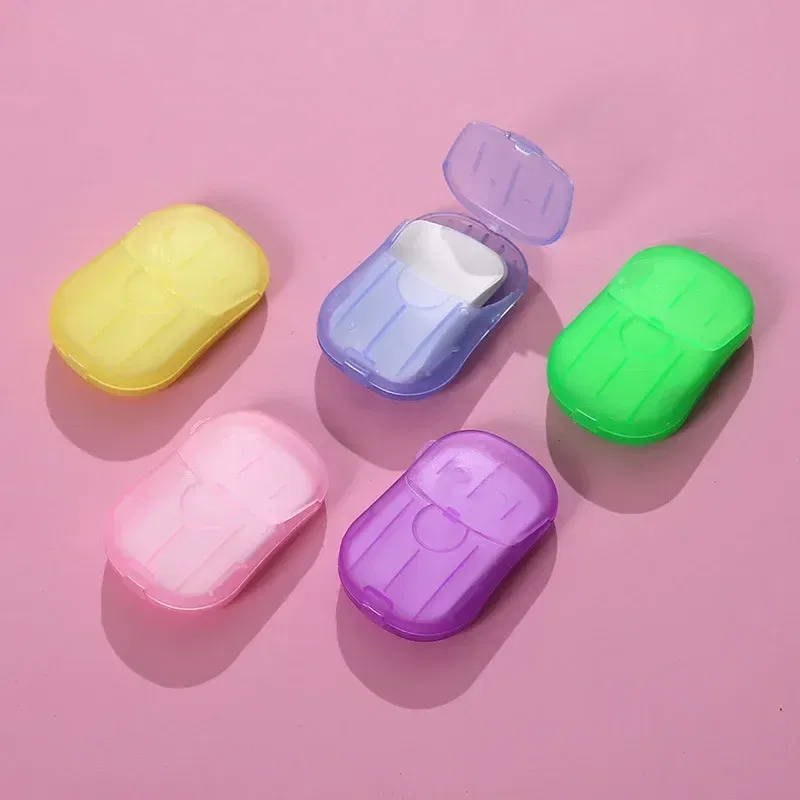 Color: Orange - New Portable Mini Disposable Soap Paper Travel Soap Paper Washing Hand Bath Clean Scented Slice Sheets Mini Clean Soap Tablets