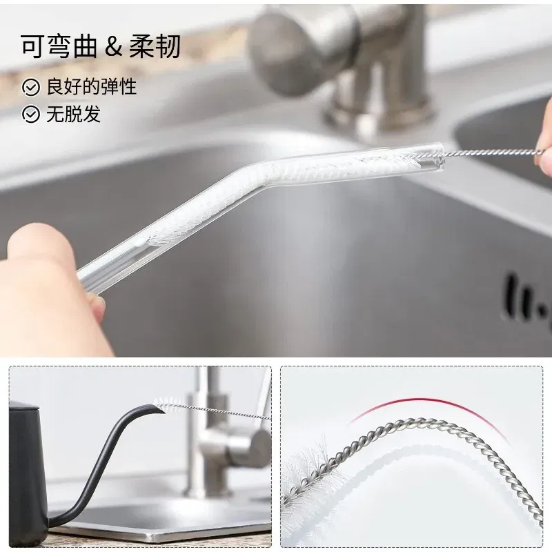 Color: black, Ships From: CHINA - 2-10Pcs Drinking Straw Cleaning Brush Kit Straw Tube Pipe Cleaner Nylon Stainless Steel Long Handle Cleaning Brushes forStraws