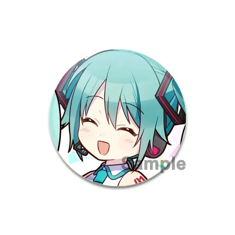 Color: PURPLE, Size: S - 58/44/32mm Miku Anime Round Pins Cartoon Badges Cosplay Handmade Tinplate Brooch on Backpack Clothes Chest Ornament Gifts